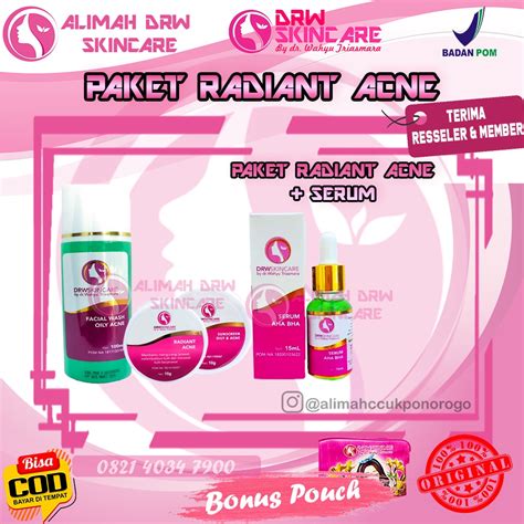 Jual Drw Skincare Original Paket Radiant Acne Kulit Berjerawat Bpom