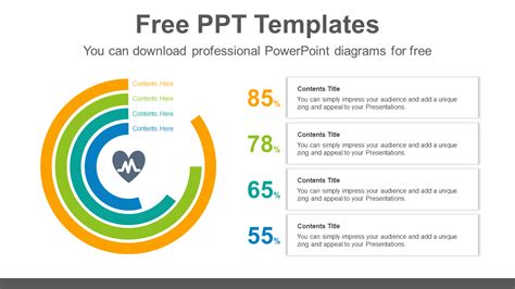 Overlapped Doughnut Charts Powerpoint Diagram Template Pptx Templates