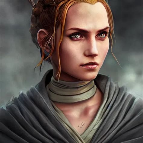 Germanic Irish Female Jedi Master Wearing The Stable Diffusion