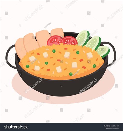 Delicious Fried Rice Cartoon Vector Stock Vector (Royalty Free ...