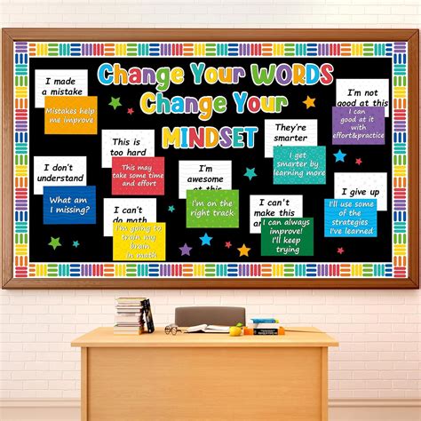 Amazon Justforjoyful 69 Pcs Growth Mindset Bulletin Board Set