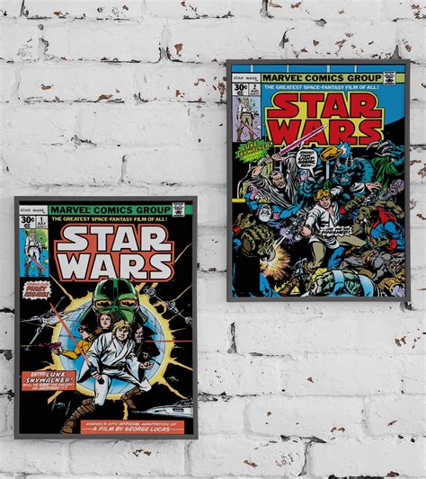 Star Wars Vintage Comic Book Cover Art Poster Set Digital Download ...