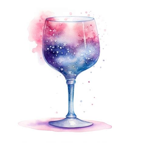 Premium Ai Image There Is A Glass Of Wine With A Pink And Blue Liquid Inside Generative Ai