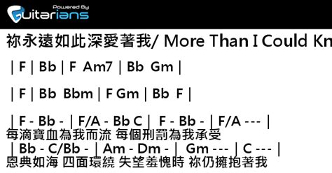 讚美之泉 祢永遠如此深愛著我 More Than I Could Know 結他譜 Chord譜 吉他譜 曲 讚美之泉 詞