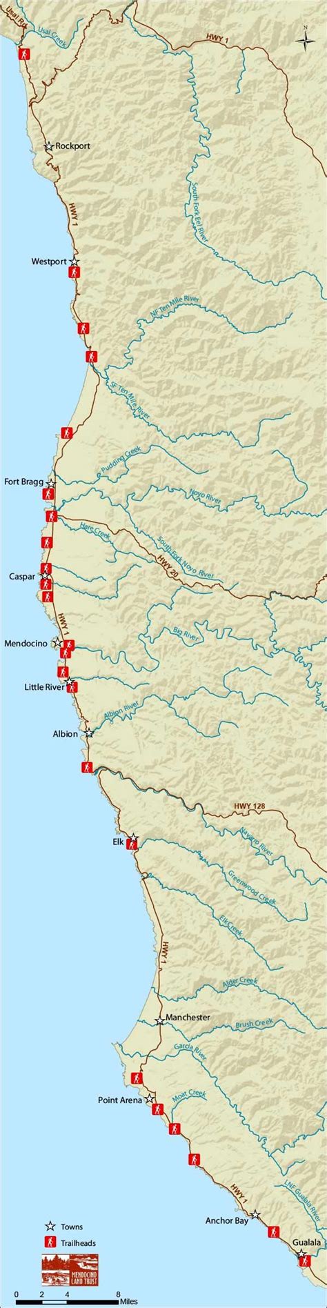 Map Of Mendocino Coast Tourist Map