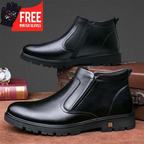 Osco Fashion Winter Men Ankle Boots Casual Men Leather Chelsea Boots