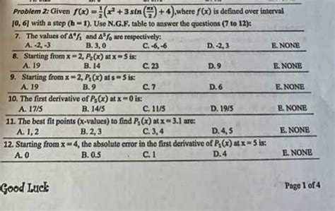 Solved Problem 2 Given F X 1 X2 3sin 2xi 4 Where F X