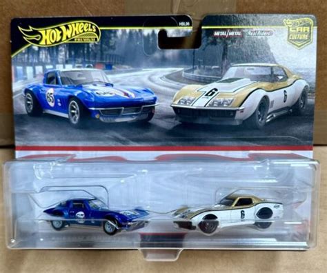 Hot Wheels Premium Car Culture Twin 2 Pack Corvette Stingray And 69 Copo Corvette Ebay