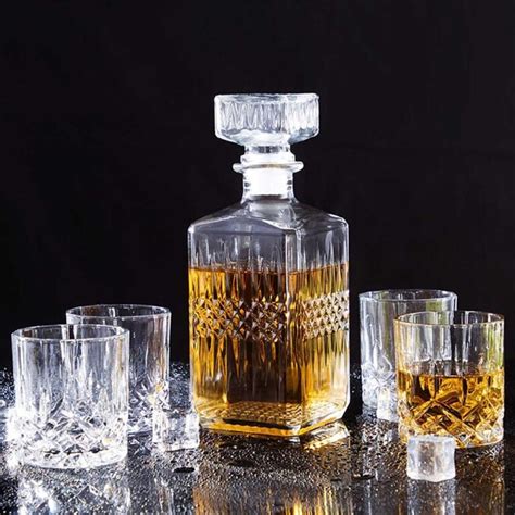 Ensemble Carafe Whisky Avec Verres Saveur Vin