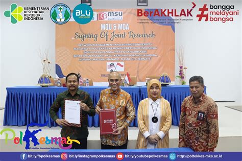 Signing Mou And Moa Of Joint Research Health Polytechnic Of Indonesia