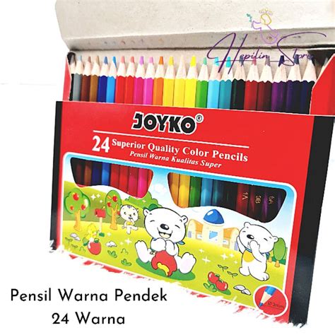 Jual Pensil Warna Pendek Joyko 24 Warna Color Pencils Joyko Pensil