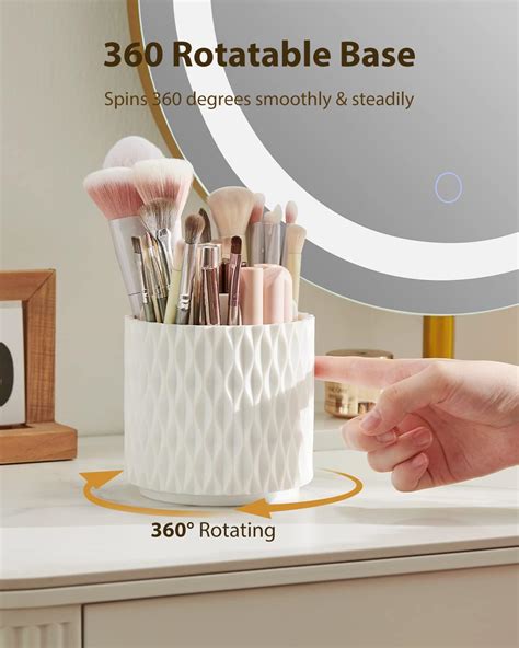 360 Rotating Cosmetics Make Up Brush Organizer Makeup Brush Holder Dustproof And Waterproof