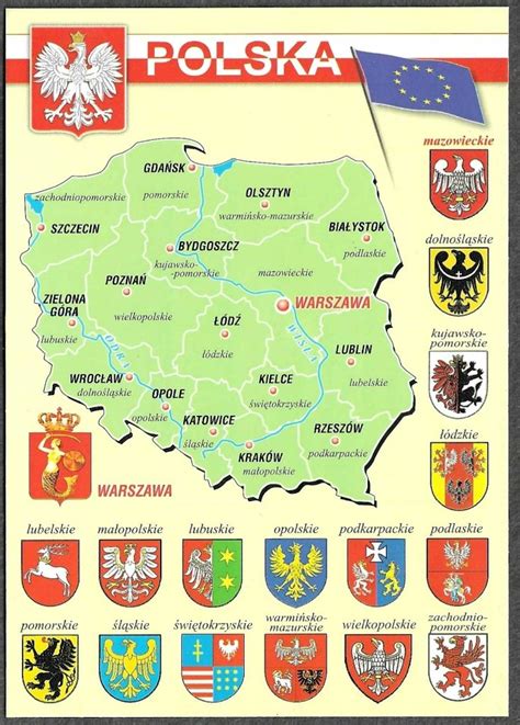 Mapka Polski herby województw Lublin Licytacja na Allegro Lokalnie