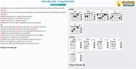 Hợp âm Chưa Bao Giờ Trung Quân Idol Cảm âm Tab Guitar Ukulele