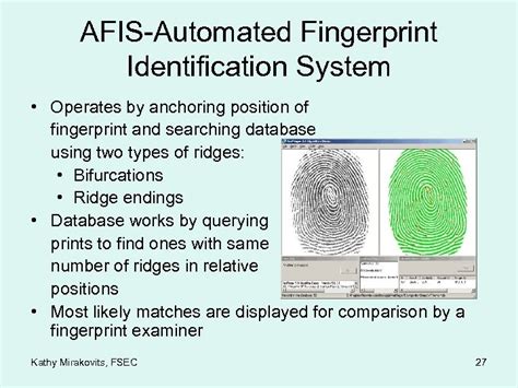 Impression Evidence Fingerprints Kathy Mirakovits Forensic Science Educational