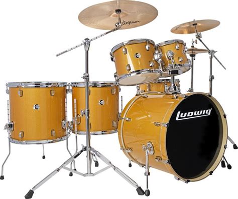 Ludwig Element Evolution Lcee6220 6 Piece Shell Pack With Hardware Gold Sparkle Sweetwater