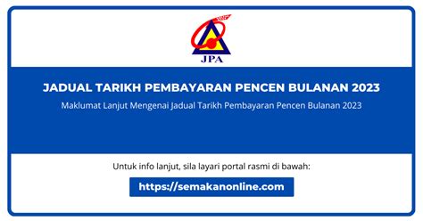 Tarikh Pembayaran Pencen 2024 Jadual Bulanan Insentif Awal