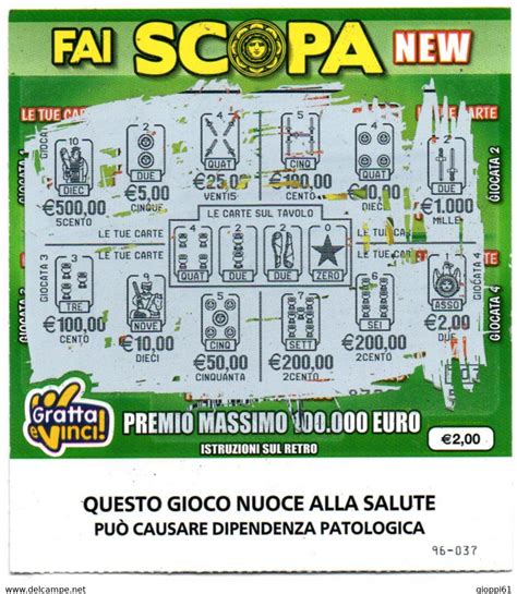 Lotterielose Biglietto Della Lotteria Gratta E Vinci Fai Scopa New