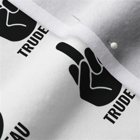 Middle Finger Trudeau On White Fabric Spoonflower