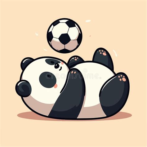 Cute Panda Playing Ball Cartoon Stock Illustration - Illustration of ...