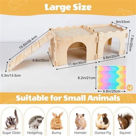 Guinea Pig Hideout Guinea Pig House With Stairs And Mats 2 Houses Wood