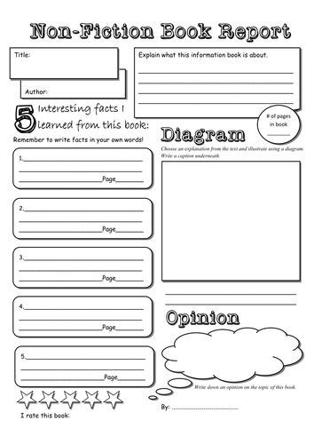 Book Report Template 5th Grade Nonfiction 7 TEMPLATES EXAMPLE