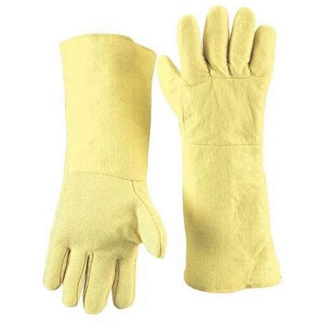 Unisex Yellow Full Kevlar Heat Resistant Gloves 14 Inch At Rs 700 Pair In Vapi