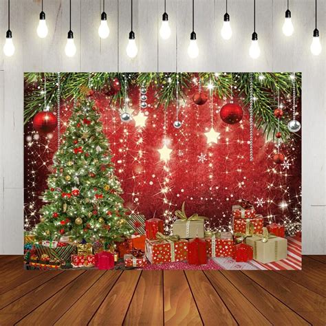 Christmas Backdrop Red Sparkling Stars Christmas Family - Etsy