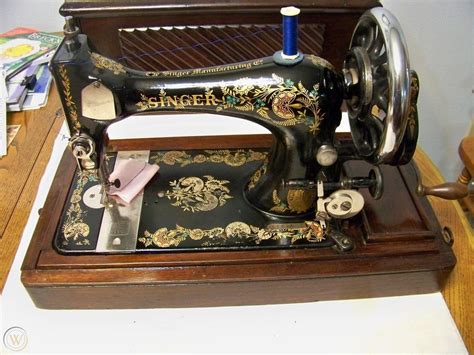 Antique 1902 Singer 28k Hand Crank Sewing Machine Ottoman Carnation 1809654513