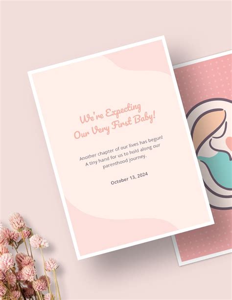 Pregnancy Announcement Card Template in Illustrator, Publisher, Word ...