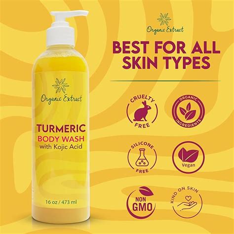 Organic Extract Turmeric Body Wash 16 Oz 473 Ml Mitchell Brands