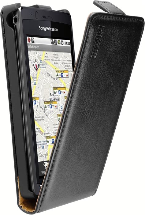 Mumbi Premium Ledertasche Flip Case Für Sony Ericsson Xperia Arc S