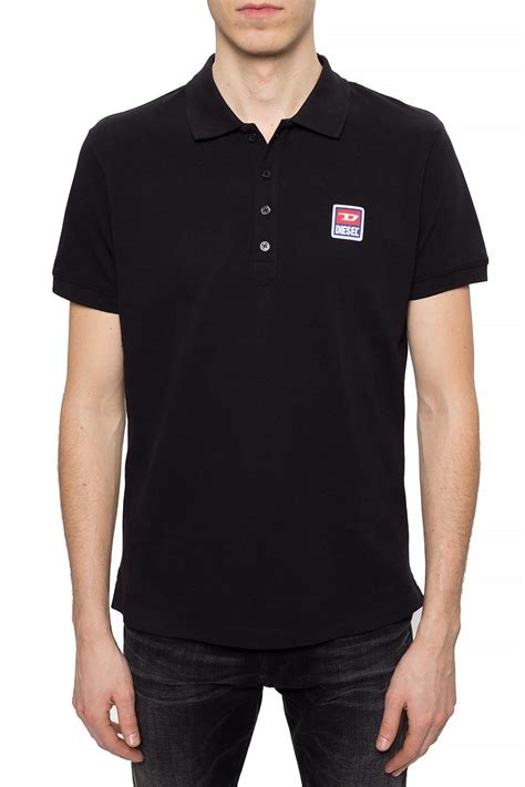 Diesel Cotton Polo Shirt With Logo Black For Men Lyst