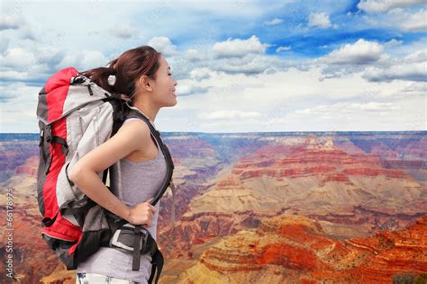 Woman mountain Hiker Stock Photo | Adobe Stock