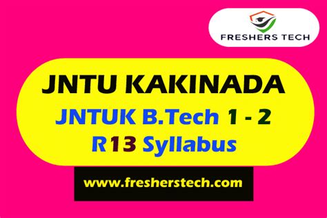 JNTUK B TECH 1 2 Syllabus R13 Books PDF Civil EEE ECE CSE IT ME