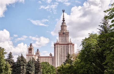 Wide Angle Panoramic View of Moscow University Campus Under Dramatic ...