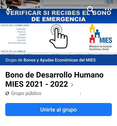 Inscripción al Bono de Desarrollo Humano MIES Frente Ecuador