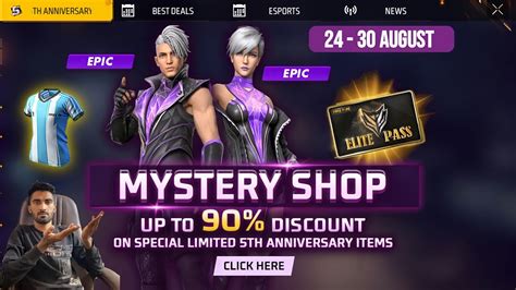 August Mystery Shop Free Fire 2022 5Th Anniversary Mystery Shop Free