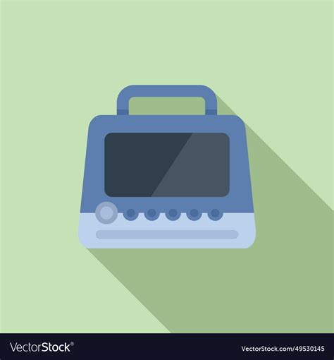 Air Defibrillator Icon Flat Aed Heart Royalty Free Vector