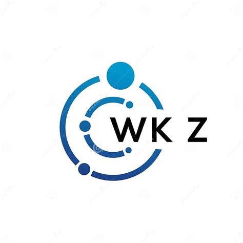 Design Do Logotipo Da Tecnologia De Letras Wkz Em Fundo Branco Conceito De Logotipo Das