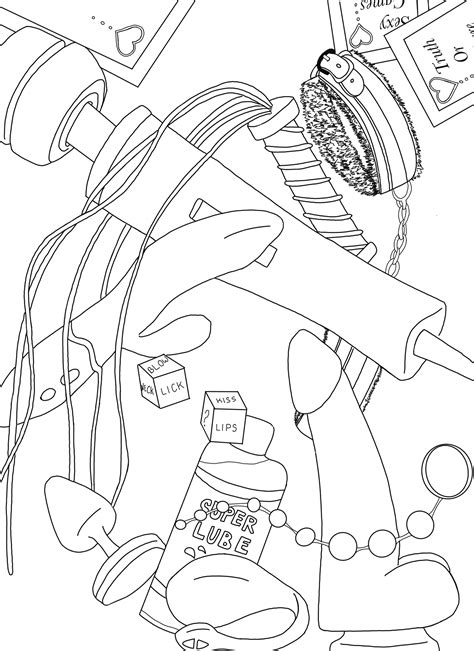 Sex Toy Erotic Coloring Pages Digital Art Print Vibrator Etsy Canada