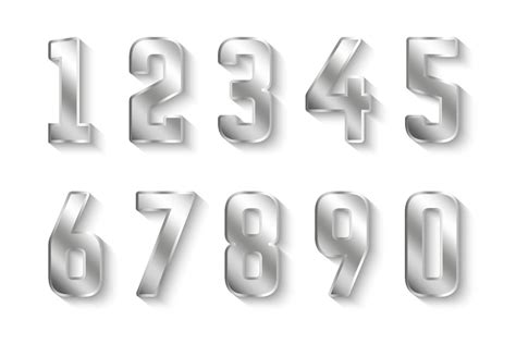 Silver Numbers Vector Art, Icons, and Graphics for Free Download