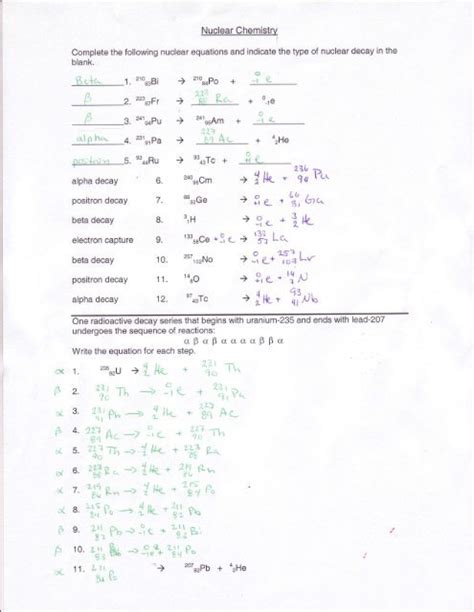 Writing And Balancing Nuclear Equations Worksheet Answers - Tessshebaylo