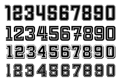 Jersey Font Jersey Alphabet Jersey Numbers 4 Different Fonts Jersey