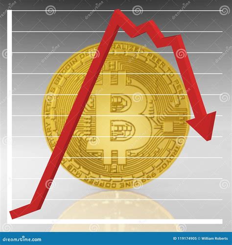 Bitcoin Losing Value stock illustration. Illustration of finance