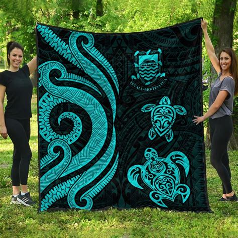 Tuvalu Premium Quilt Turquoise Tentacle Turtle