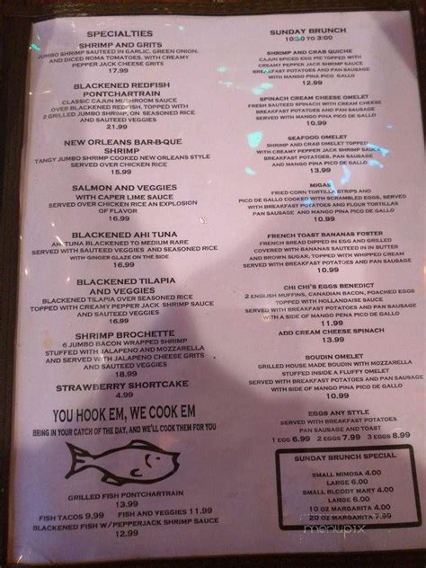 Menu Of Tia Juanitas Fish Camp In Lumberton Tx 77657