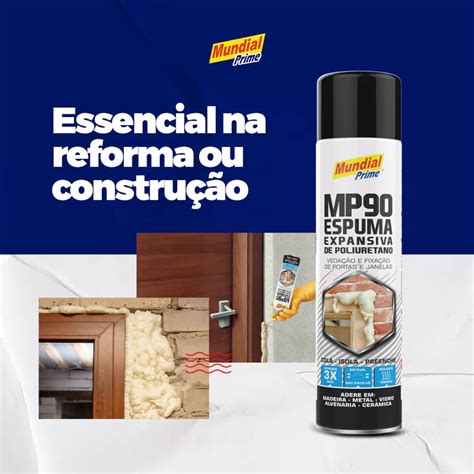 3 Espumas Expansiva 300ml 180g Uso Geral Mundial Prime Luxtil