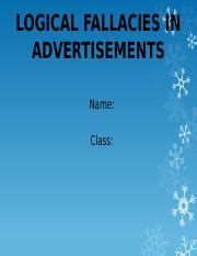 LOGICAL FALLACIES IN ADVERTISEMENTS Pptx LOGICAL FALLACIES IN