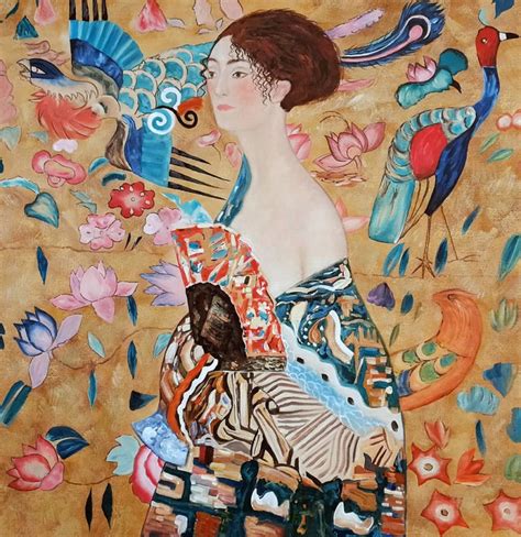 Obraz Olejny Donna Con Ventaglio Dama Z Wachlarzem Gustav Klimt